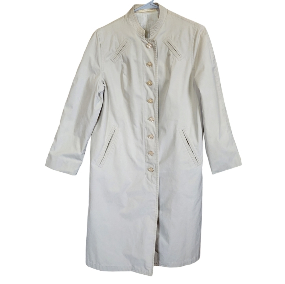 Vintage Misty Harbor Buoy Cloth Trench Coat Size 10 Beige ZePel Rain Repellent